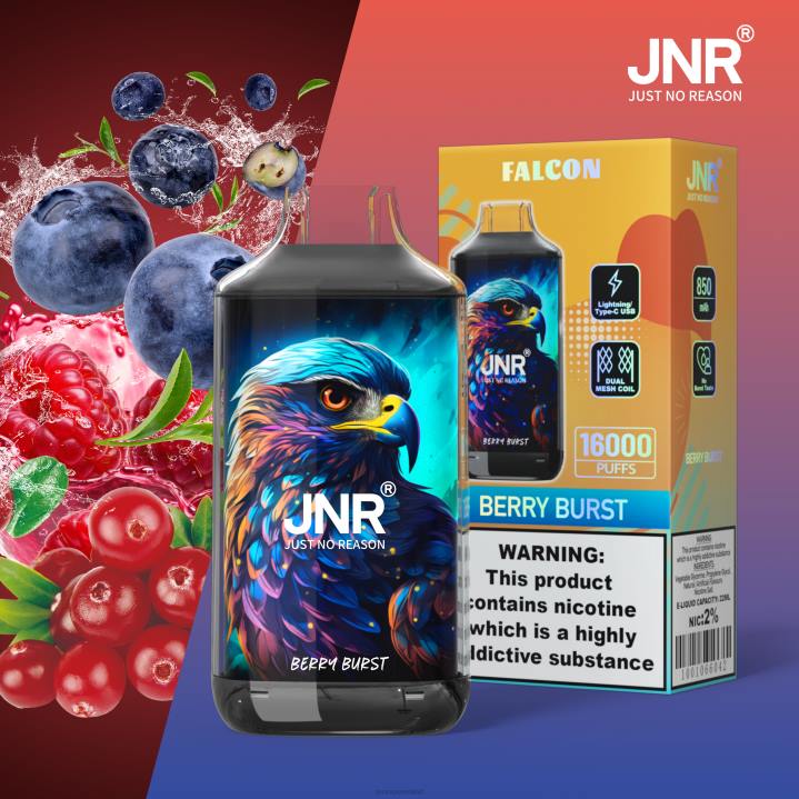 Berry Burst without Fruits JNR vape nicotine content 6X8L213 JNR FALCON