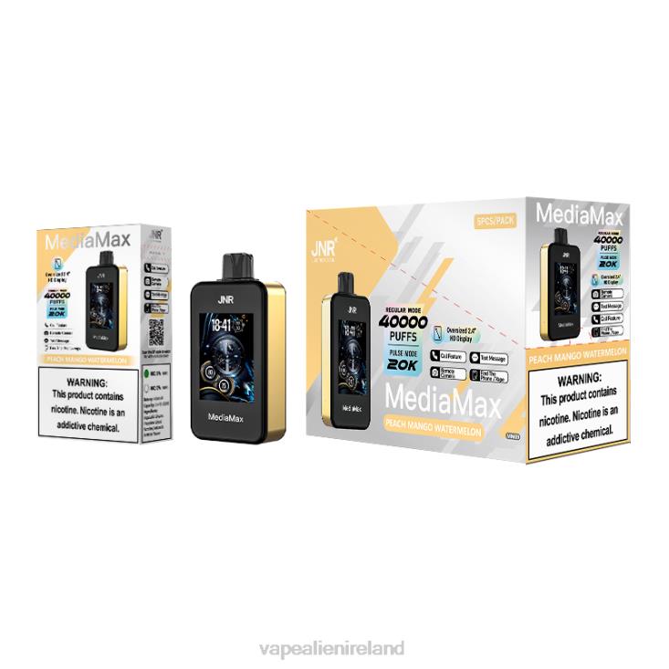 JNR MediaMax 40k Puff JNR vape nicotine content -Peach Mango Watermelon XX02Z15