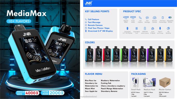 JNR MediaMax 40k Puff JNR vapes factory -Miami Mint XX02Z19